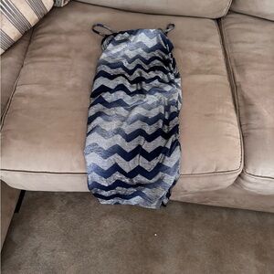 Navy and White Chevron Kids Formal Dress